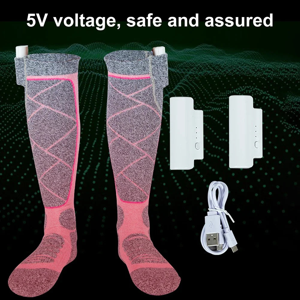 Ultimate Winter Sports Heated Socks - Rechargeable 7.4V Battery for Camping, Riding, and Hiking