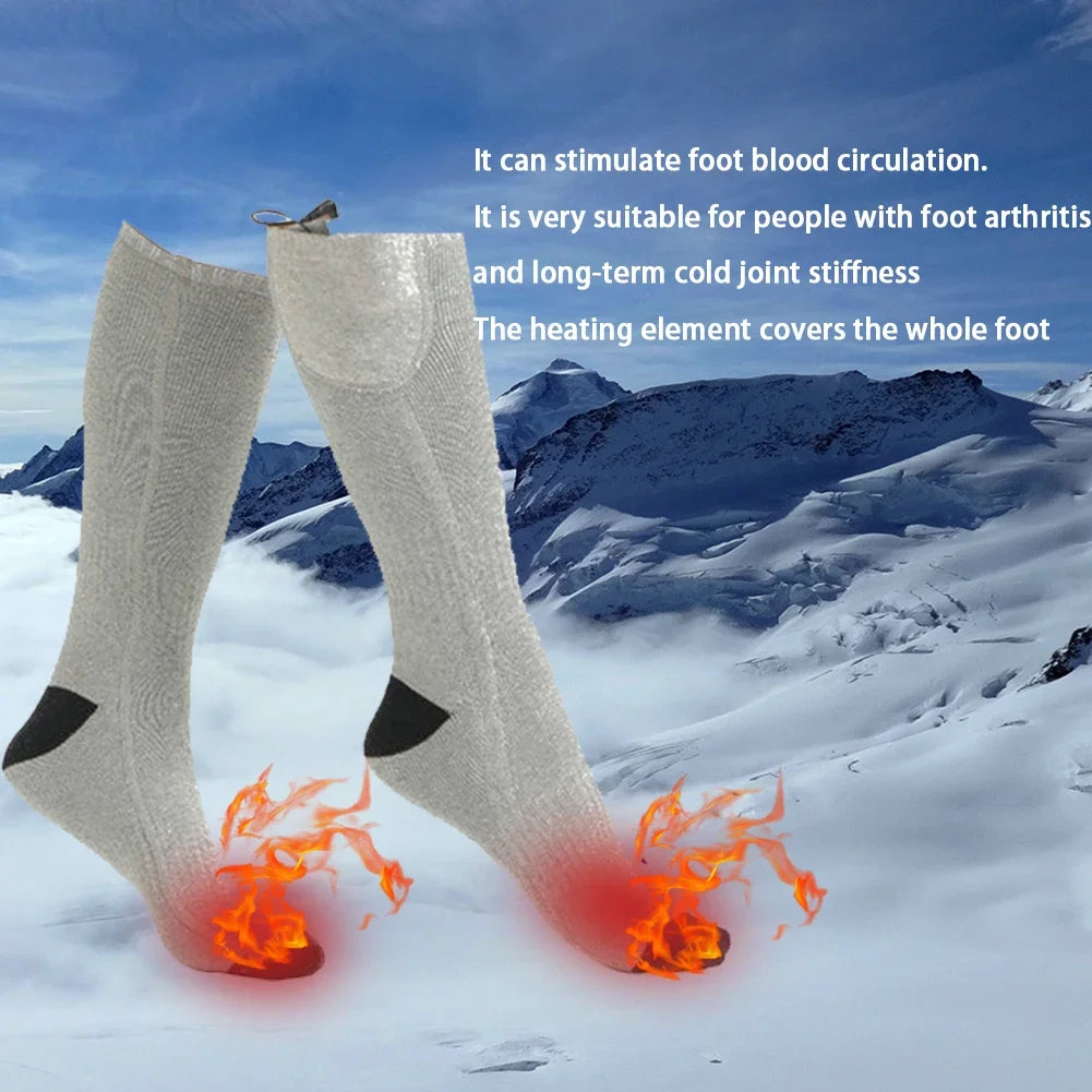 Ultimate Winter Sports Heated Socks - Rechargeable 7.4V Battery for Camping, Riding, and Hiking