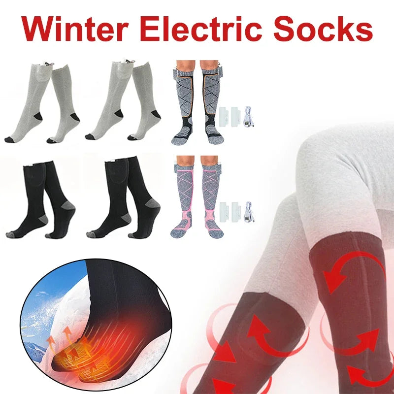 Ultimate Winter Sports Heated Socks - Rechargeable 7.4V Battery for Camping, Riding, and Hiking