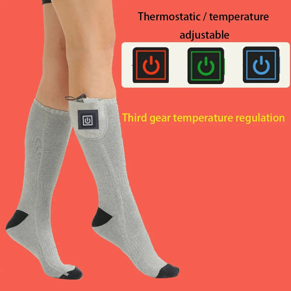 Ultimate Winter Sports Heated Socks - Rechargeable 7.4V Battery for Camping, Riding, and Hiking