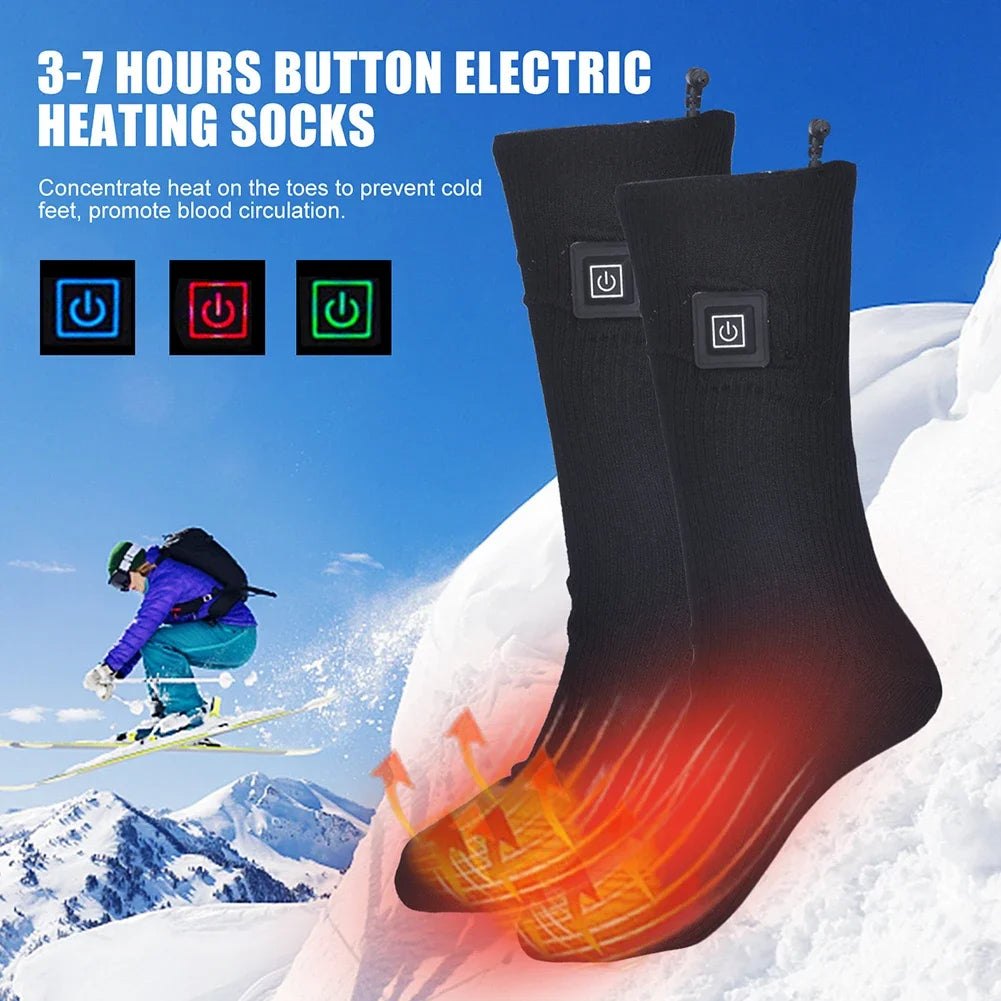 Ultimate Winter Sports Heated Socks - Rechargeable 7.4V Battery for Camping, Riding, and Hiking