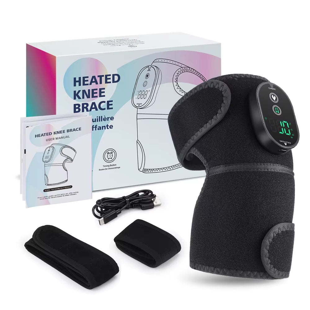 Electric Knee Heating Pad Cordless Adjustable 6 Levels Heated Knee Brace Belt for Knee Shoulder Joint Old Cold Leg Knee Warmer